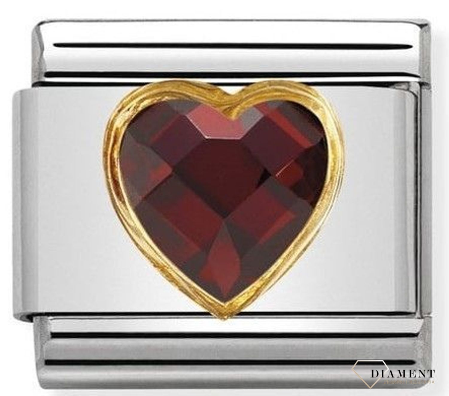 Nomination - Link 18K zawieszka złoto 'Czerwona cyrkonia - Serce' 030610 005 biżuteria nomination nomination zawieszki nomination baza.jpg